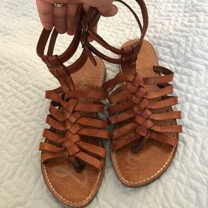 Leather Sam Edelman Ankle Wrap Around Sandals.